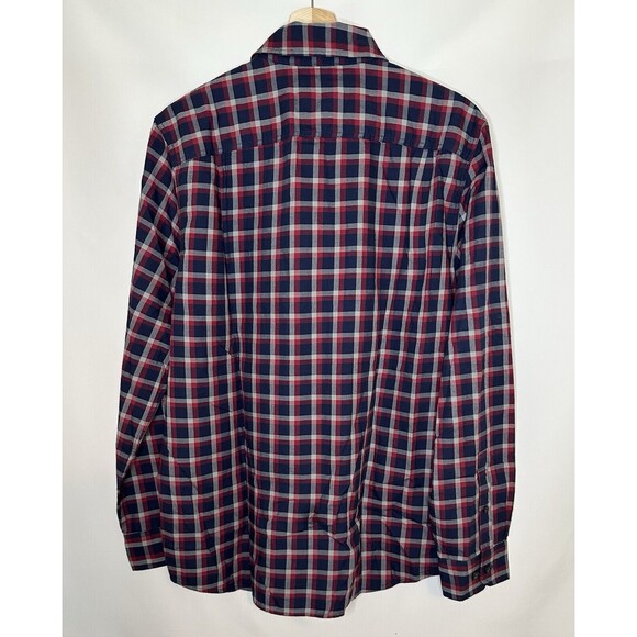 Alesbury 100% Cotton Navy Plaid Button Up Shirt Regular Pockets Men's‎ MED NWOT - Picture 2 of 10